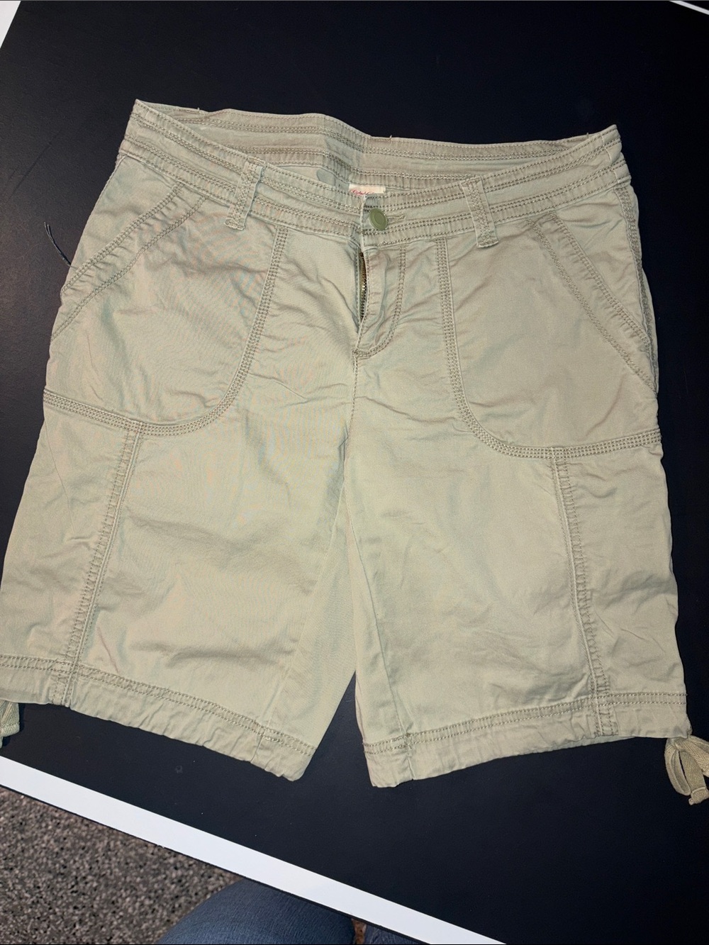 Faded Glory Olive Green Utility Bermuda Shorts